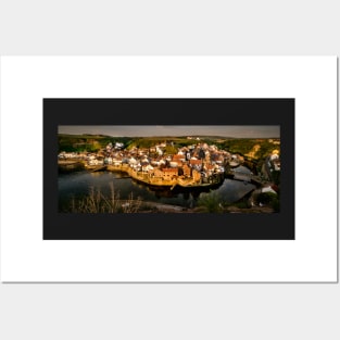 Staithes Village at Sunrise Posters and Art